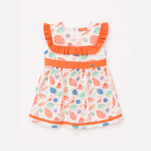 Vestido Conchas do mar Infantil Menina