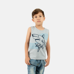 Camiseta Regata Tubarão Infantil Verão