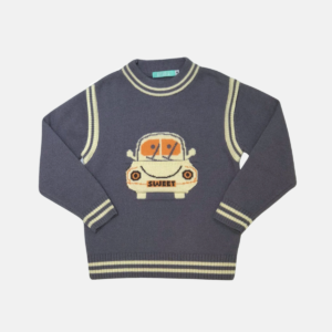 Sueter Tricô Bolso Carro Baby Menino