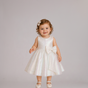Kit 3 Vestidos Furta-cor Laço Tule com Perolas Baby Menina