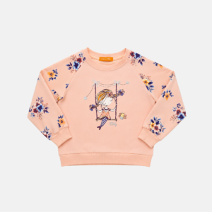 Kit 3 Blusas  Moletom Floral com Estampa Delicada Baby Menina