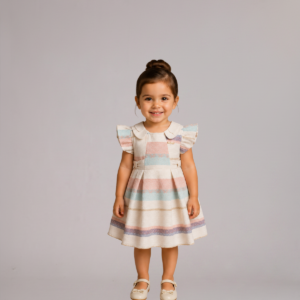 Kit 3 Vestidos Jacquar Color Brilho Baby Menina
