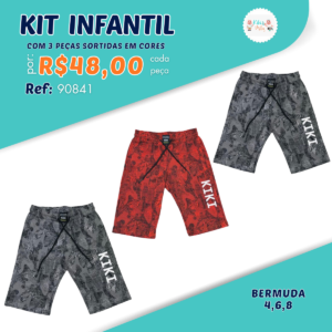 Kit de Bermudas de Moletom Estampadas