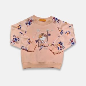 Blusa  Moletom Floral com Estampa Delicada Baby Menina