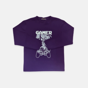 Camiseta Manga Longa Gamer Infantil Menino