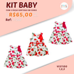 Kit Vestido Floral Baby Menina