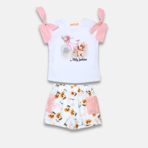 Conjunto Bicicleta Cachorro Strass Baby Menina