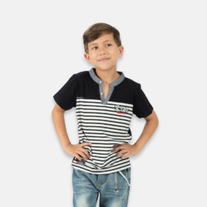Camiseta Gola Padre Listrada Infantil