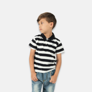 Camiseta Gola Polo Listrada Infantil Menino