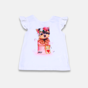 Blusinha Cachorro Strass Baby Menina
