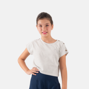 Blusa Cropped Listrada Juvenil Menina