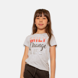 Blusa Listrada Strass Juvenil Menina