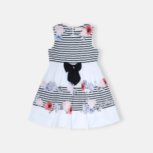 Vestido Floral Listrado Infantil Menina