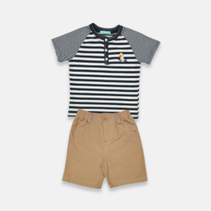 Conjunto Gola Padre Listrado Sorvete Baby Menino