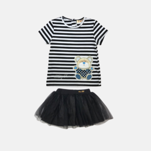 Conjunto Listrado com Saia de Tule Baby