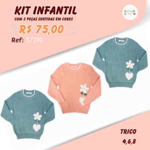 Kit Trico Flor Infantil Menina