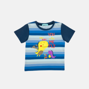 Camiseta Listrada Dino Baby Menino