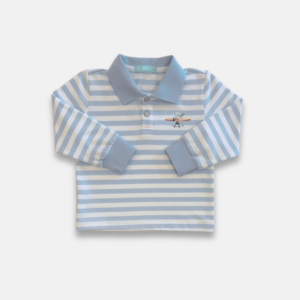 Blusa Manga Longa C/ Gola Polo Listrada Baby Menino