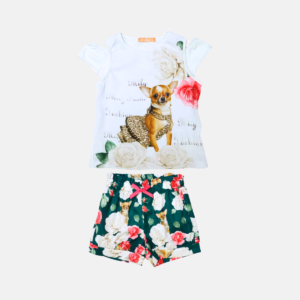 Conjunto Cachorrinho Floral Baby