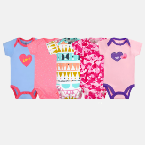 Kit 5 Body Manga Love Baby Menina